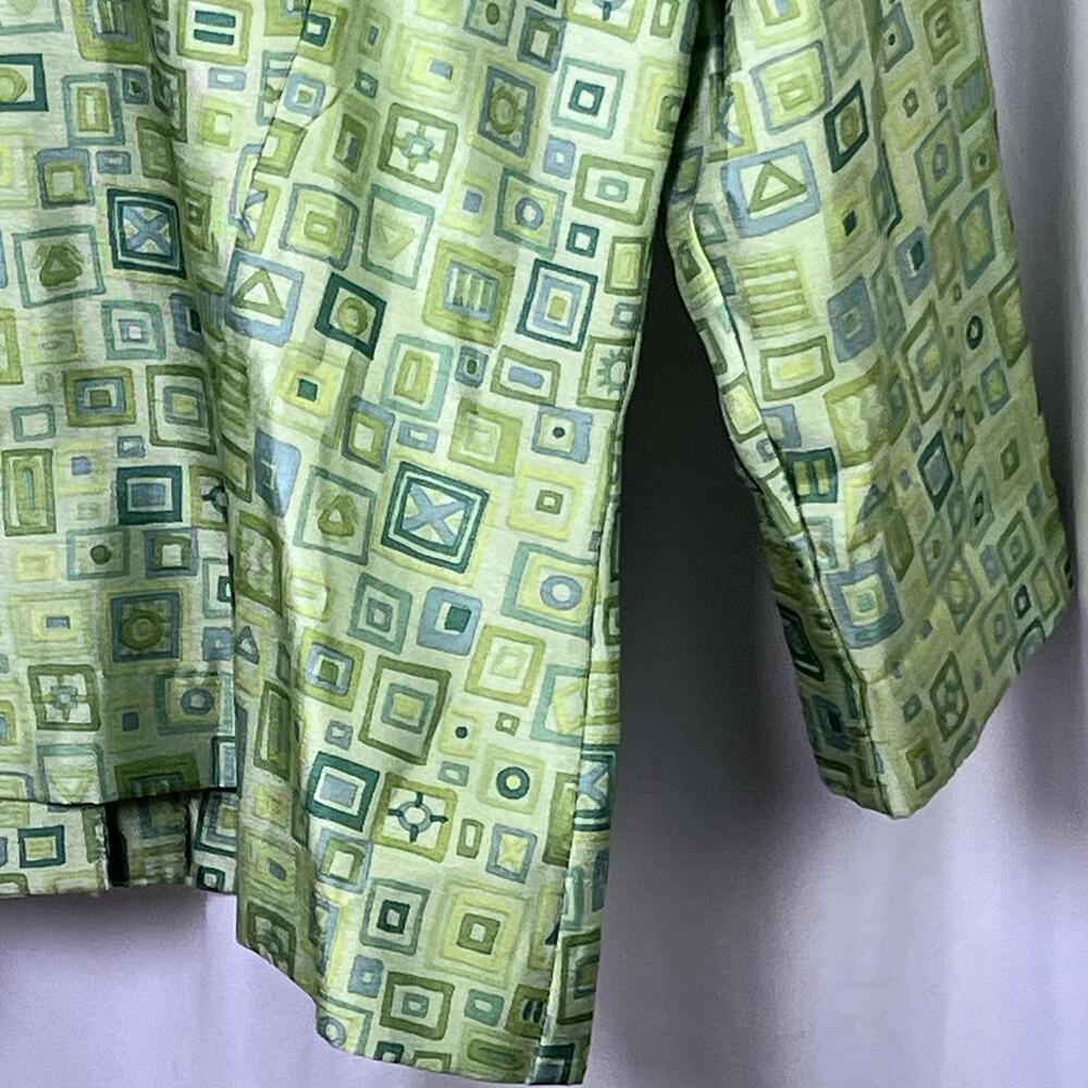 HMH Melissa Harper Green Lightweight Geometric Print Jacket. EUC Size 12 - Picture 6 of 9